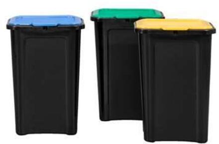 Afvalbakset Recycling - grijs - 65,5x34,5x38,5 cm (hxbxd) - Leen Bakker - 38.5 x 34.5 x 65.5