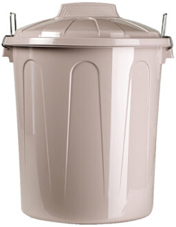 afvalemmer - beige - 21L - kunststof - H42 cm - met deksel