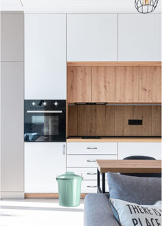 Afvalemmer met deksel - mintgroen - 21L - kunststof - 42,5 cm