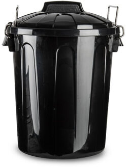 Afvalemmers/vuilnisemmers zwart 21 liter met deksel