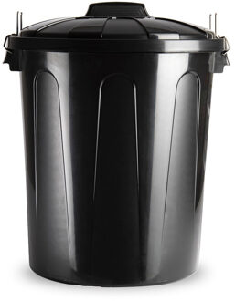 Afvalemmers/vuilnisemmers zwart 51 liter met deksel