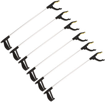 Afvalgrijper - 6x - 75 cm - grijphulp - met magneet - aluminium - opruimen zwerfvuil