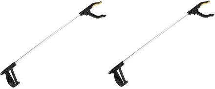 Afvalgrijper / Grijphulp - 2x - met magneet - aluminium - 75 cm - opruimen van zwerfvuil