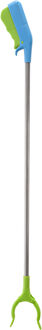Afvalgrijper voor kinderen - 2x - 77 cm - groen/blauw