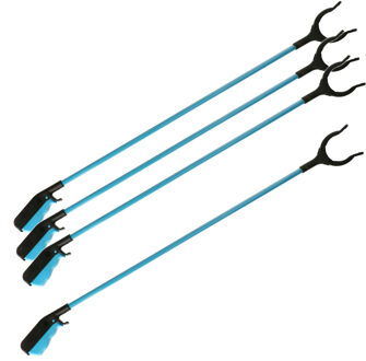 Afvalgrijper/vuilnisgrijper - 4x stuks - lange steel - 83 cm - zonder te bukken - oppaktang