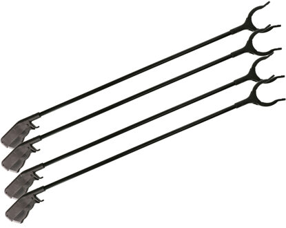 Afvalgrijper/vuilnisgrijper - 4x - zwart - lange steel - 83 cm - zonder te bukken - oppaktang
