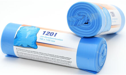 Afvalzakken/vuilniszakken - 40x - 120 liter - blauw - incl. handvaten