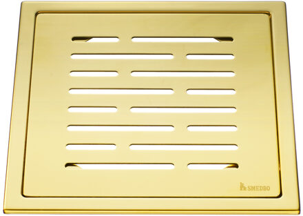 Afvoerrooster Smedbo Outline Met Lijnen Patroon 20 x 20 x 0.55 cm Messing Goud