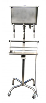 afvultoestel inox 3 bekken hoog model bier