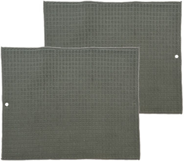 Afwas afdruipmat keuken - 2x - absorberend- microvezel - grijs - 40 x 48 cm
