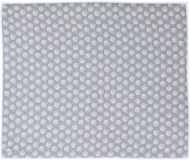 Afwas afdruipmat keuken - absorberend - microvezel - grijs bloem - 40 x 48 cm