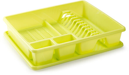 Afwas afdruiprek - groen - kunststof - 48x38x9 cm - lekbak