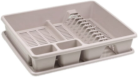 Afwas afdruiprek lichtbruin met lekbak 48 x 38 x 9 cm