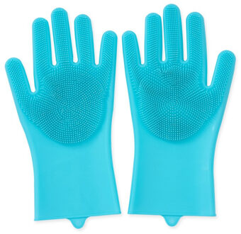 Afwas Handschoenen Scrubber Rubber Magic Cleaning Silicone Handschoenen Verwarmde Slip Keuken Huishoudelijke Handschoenen Wassen Handschoenen lucht blauw