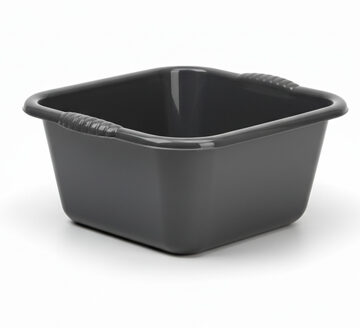 Afwasbak afwas teil - 6 liter - antraciet - kunststof - 31 x 29 x 13 cm