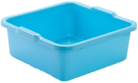 Afwasbak - Set van 2x stuks - kunststof - vierkant -11L - blauw - 36 x 35 x 13 cm - Huishouden