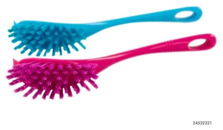Afwasborstel blauw/roze verschillende