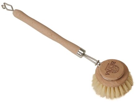 Afwasborstel hout/fiber 75 mm groot 6 st Bruin