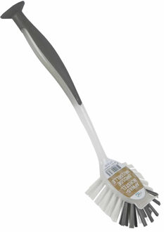 Afwasborstel met zuignap - 25 cm - grijs - afwassen