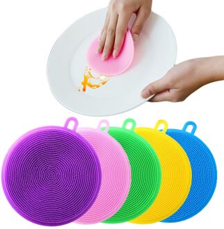 Afwassen Spons Siliconen Reinigingsborstel Vaatwasser Sponzen Afwas Spons Magie Scrubber Huishoudelijke Borstels Kitchen Tools willekeurig kleur