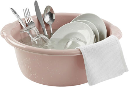 Afwasteil - Afwasbak - 15 liter - beige - rond - 46 x 17 cm - kunststof