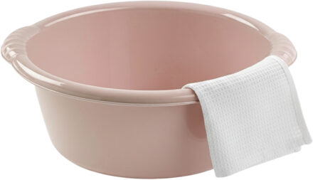 Afwasteil - afwasbak - rond - 10 liter - beige - kunststof - 38 x 15 cm - opvang emmer