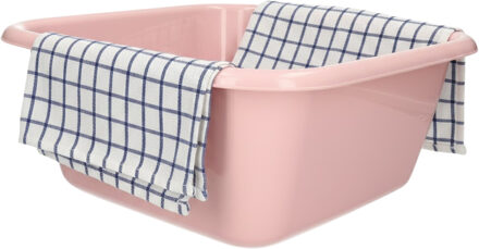 afwasteil - afwasbak - vierkant - kunststof - 15 liter - 39 x 16 cm - Roze - wasteil