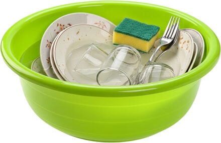 Afwasteiltje - 11 liter - rond - limegroen - afwasbak - 39 x 14 cm - kunststof