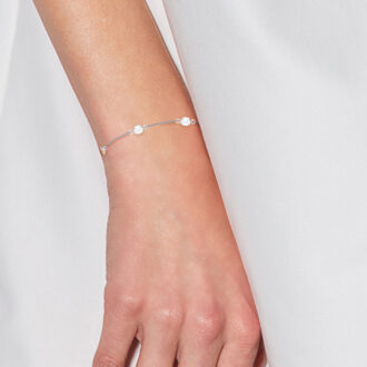 Afwisselend armband zirkoniumoxiden SERSTIS COD ZILVEREN 925 Verstelbaar - maat Grijs