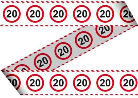 afzetlint 20 Jaar verkeersbord 15 meter wit/rood