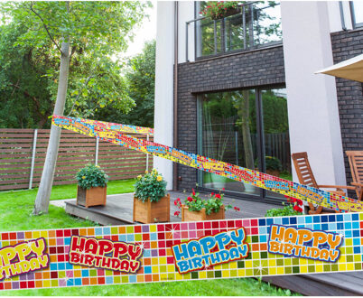 Afzetlint Happy Birthday Blocks - 7 meter lang