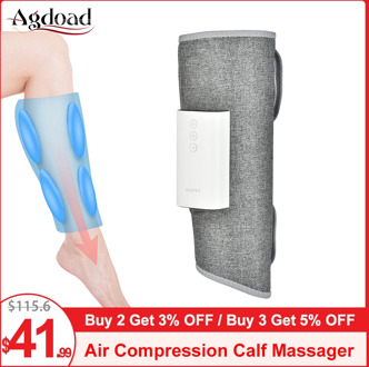 Agdoad Air Compression Leg Massager Rechargeable Wireless Calf Massage Brace for Relieve Pain Fatigue Promote Blood Circulation