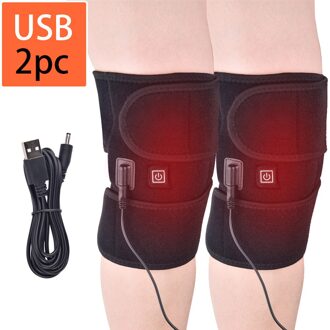 Agdoad Artritis Knie Brace Infrarood Verwarming Therapie Kneepad Voor Verlichten Kniegewricht Pijn Knie Revalidatie 2stk USB kabel