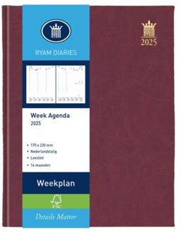 Agenda 2021 Ryam weekplan 7dag/2paginas bordeaux