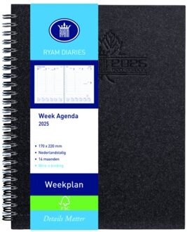 Agenda 2021 Ryam Wireo spiraal 7dag/2paginas zwart