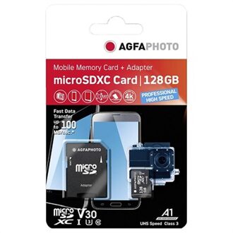 Agfa Photo MicroSDXC UHS I  128GB Prof. High Speed U3 / V30 / A1