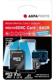 AgfaPhoto Agfa Photo MicroSDXC UHS I   64GB Prof. High Speed U3 V30 A1