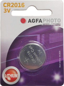AgfaPhoto CR2016 Batterij 3V, Blister 1 stuk