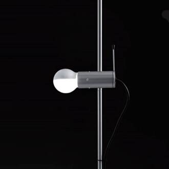 Agnoli - minimalistische vloerlamp satijn nikkel, beige