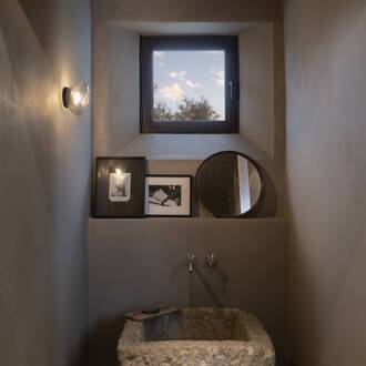 Agua LED wandlamp, IP44, glas helder zwart, helder