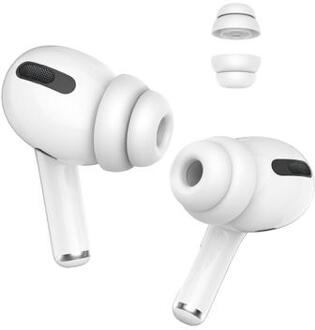 AHASTYLE PT99-2 1 paar voor Apple AirPods Pro 2 / AirPods Pro Silicone oordopjes Bluetooth oortelefoon oorkappen Cover, Maat M - Wit