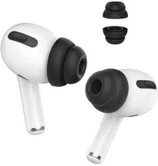 AHASTYLE PT99-2 1 paar voor Apple AirPods Pro 2 / AirPods Pro Silicone oordopjes Bluetooth oortelefoon oorkappen cover, maat M - zwart