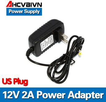 AHCVBIVN 12 v 2A LED power adapter US plug 5.5*2.5 LED Voeding Adapter EU plug drive voor 5050 3528 LED Strip