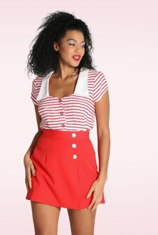 Ahoy blouse in wit en rood Rood/Wit