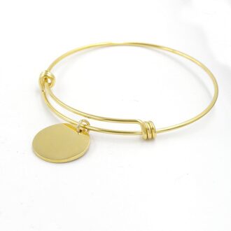 Aibeads Kleine Cirkel Tag Verstelbare Stretch Armband Order Belettering Speciale Betekenis Goud-kleur