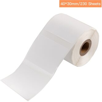 Aibecy 40*30Mm Zelfklevende Thermisch Papier Roll Naam Maat Prijs Label Papier 230 Vellen/Roll compatibel Met Thermische Printer type 1