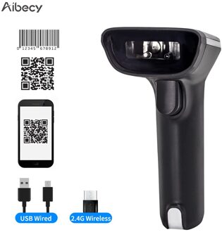 Aibecy Handheld 1D/2D/Qr Barcode Scanner 2.4G Draadloze Bt Usb Bedrade Bar Code Reader Ondersteuning Twee-Way Manual/Auto Scannen 2.4G-1D-2D-QR