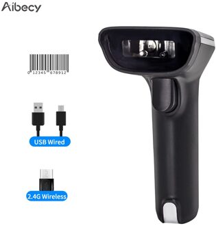 Aibecy Handheld 1D/2D/Qr Barcode Scanner 2.4G Draadloze Bt Usb Bedrade Bar Code Reader Ondersteuning Twee-Way Manual/Auto Scannen 2.4G-1D