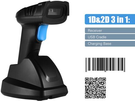 Aibecy Handheld 1D 2D Qr Draadloze Barcode Scanner Bar Code Reader 2.4G Draadloze Scanner Voor Retail Store Mobiele Betaling 1D en 2D Barcode