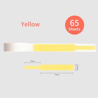 Aibecy Kabel Label Papier Zelfklevend Thermisch Papier Roll 12.5*74 + 35Mm 65Sheets/Roll compatibel Met Phomemo D30 Thermische Printer geel